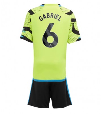 Arsenal Gabriel Magalhaes #6 Borta Kläder Barn 2023-24 Kortärmad (+ Korta byxor)